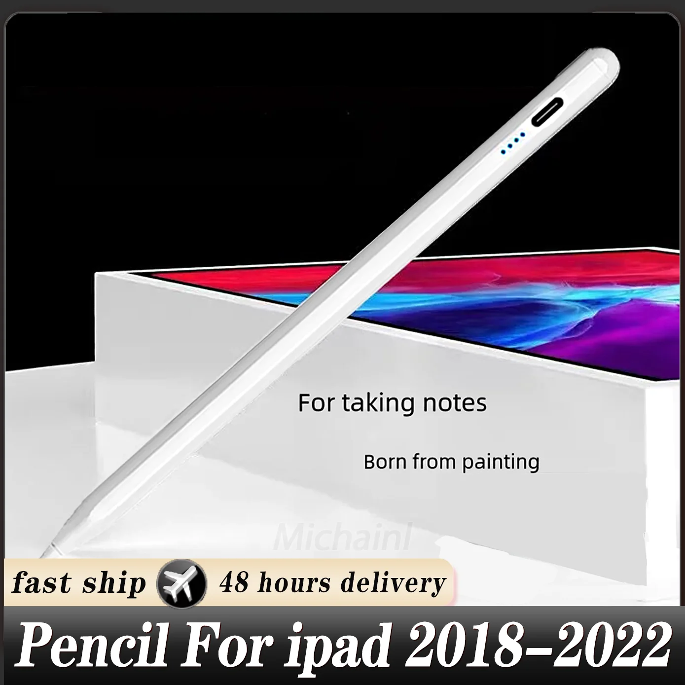 

For iPad Pencil with Palm Rejection Tilt,for Apple Pencil 2 2018-2022 Stylus Pen iPad Pro 11 12.9 Air 4/5 7/8/9/10th mini 5 6