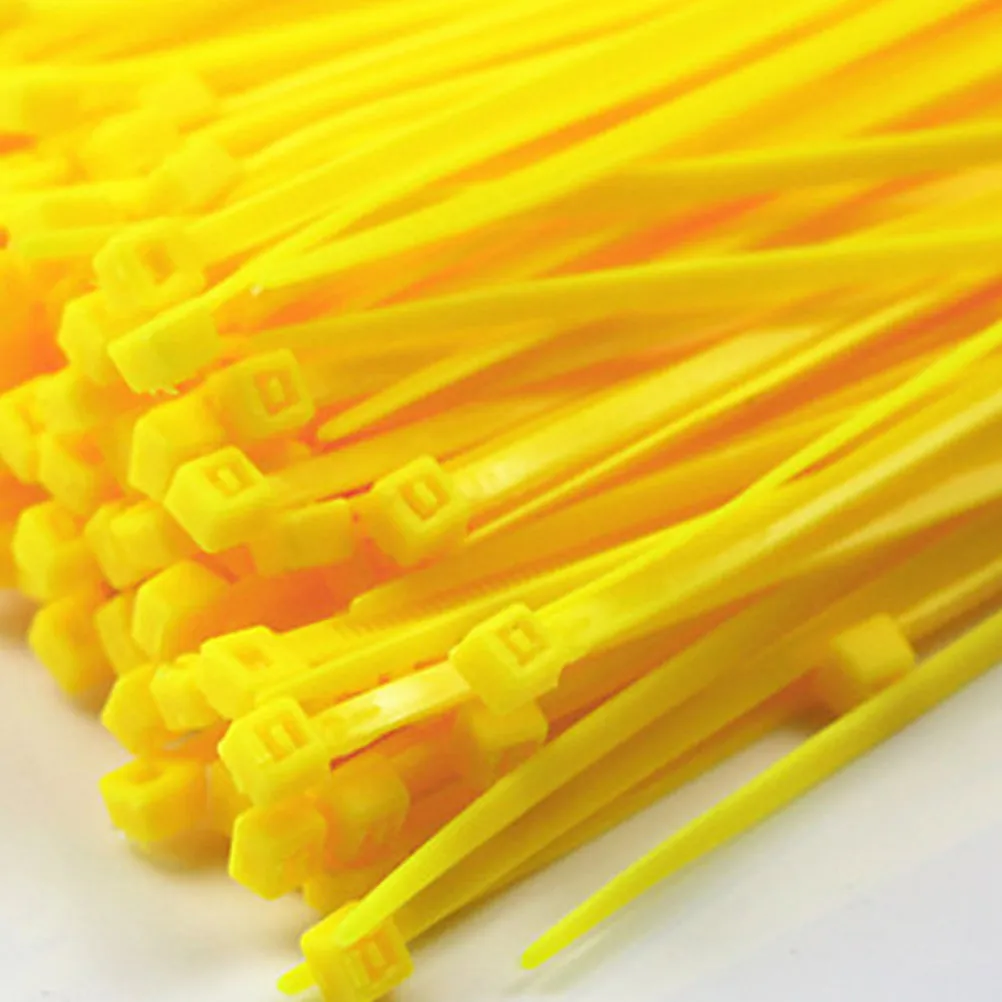 1000Pcs Self-Locking Cable Ties Nylon Wire Tie Wraps Yellow for Household Office Workshop Gardening Cable Zip Ties Organizer