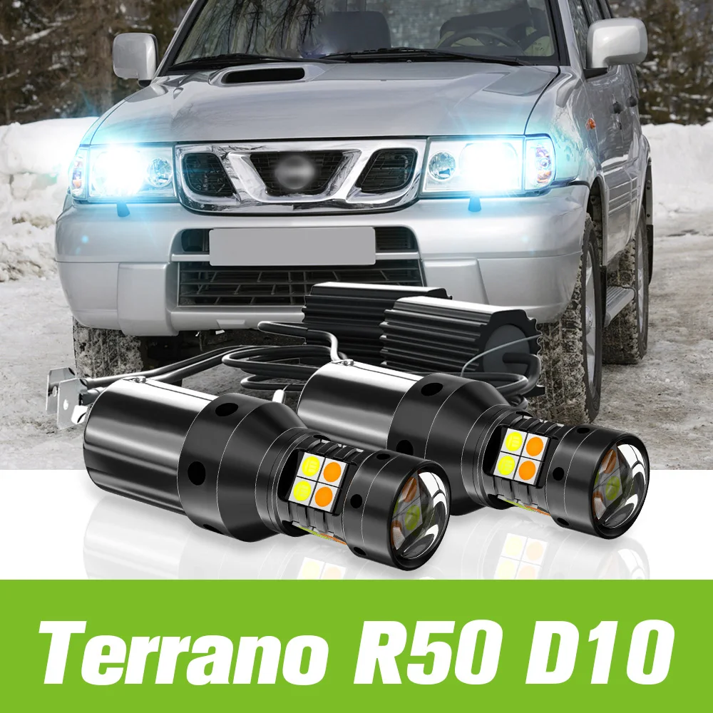 

2pcs For Nissan Terrano R50 D10 Dual Mode LED Turn Signal+Daytime Running Light DRL 2004 2013 2014 2015 2016 2017 Accessories