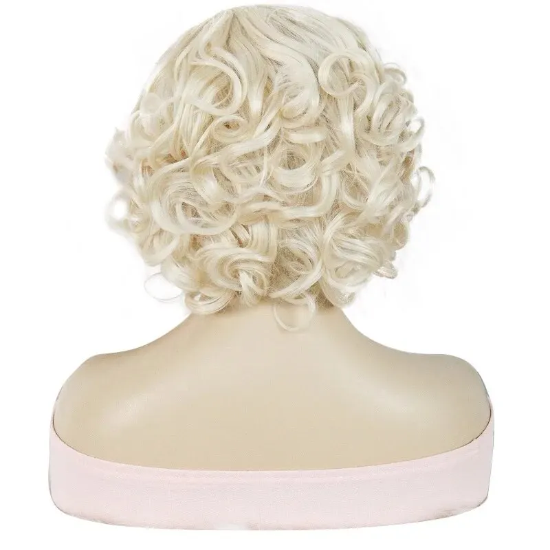 Synthetic 13*3.5*1 Lace Women\'s Wig Short Platinum Blonde Curly Lace Front Wig for Women\'s Daily