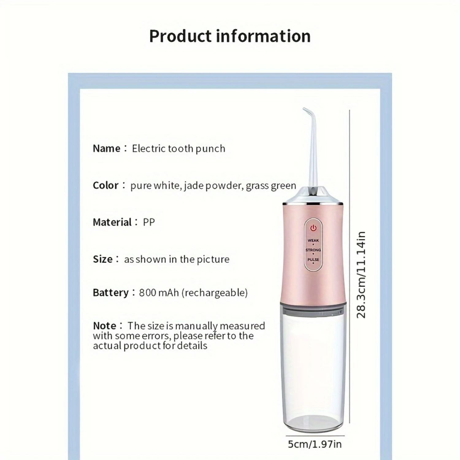 調整可能なスマート充電式ポータブル歯スクラバー - 7.44オンスの水容量、3つのモードを備えた家庭用歯フロッサー