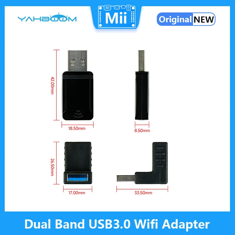 Двухдиапазонный Wi-Fi-адаптер с USB 1300, 2,4 Мбит/с, ГГц + 5 ГГц