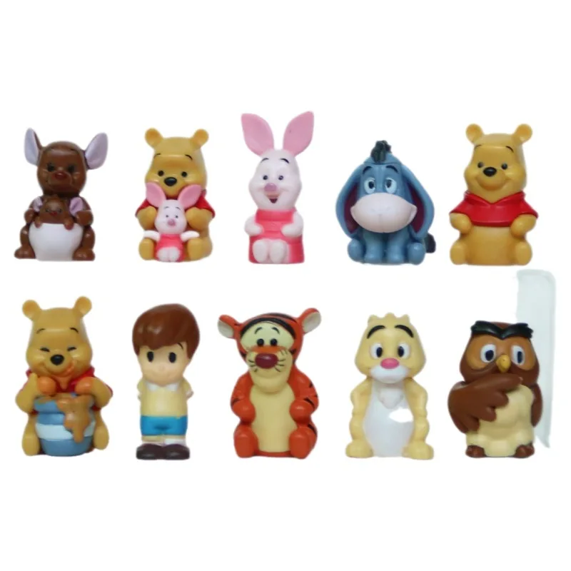 ชุดฟิกเกอร์หมีพูห์ ของสะสมอนิเมะ โมเดลของเล่นตกแต่งภายในรถยนต์ โต๊ะทำงาน ของตกแต่งจิ๋วสุดน่ารัก