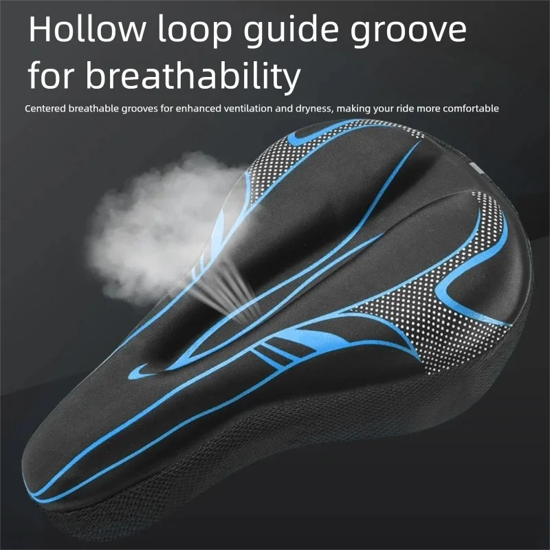 Housse de selle de vélo en silicone, mousse à mémoire de forme épaisse, douce et respirante, coussin de siège de vélo réfléchissant pour VTT, vélo de route, accessoire de cyclisme