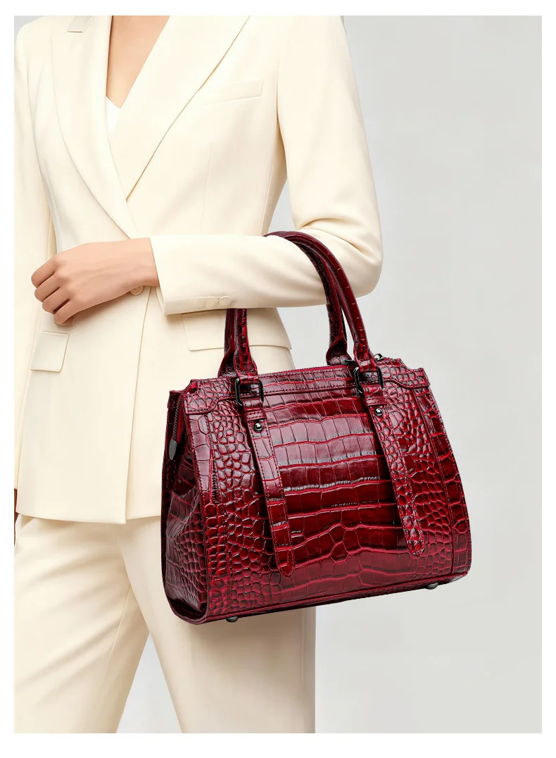 2026 Neu eingetroffene Echtledertasche, hochwertige, elegante Handtasche, geräumige Pendler-Schulter- und Umhängetasche – Detail 2