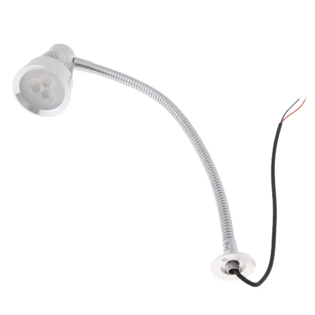 Gooseneck LED Lamp - 3W, 12V, 6000K, Marine Boat Chart & Surface Mount