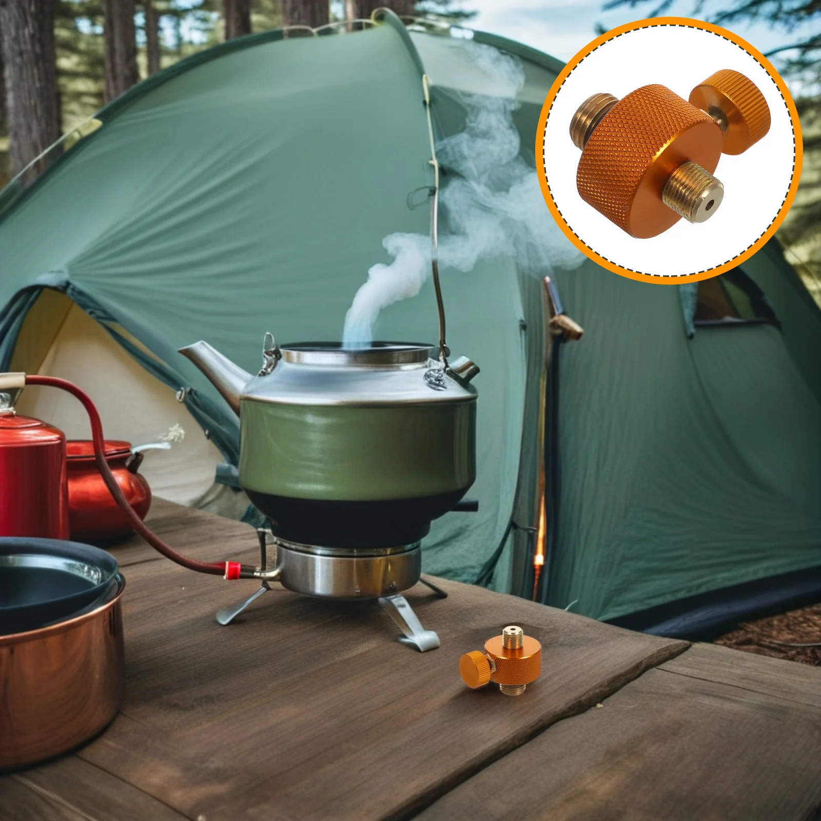 

Camping Stove Adapter for Middle East Gas Cylinders Conversion Head Metal Build Lightweight Easy Carry Outdoor Cooking Essential