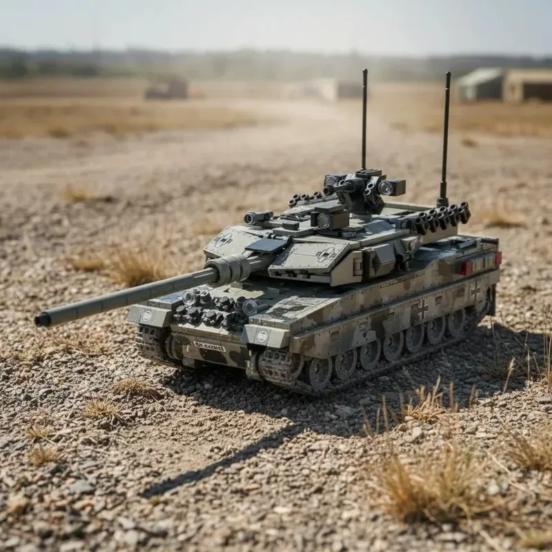 

Конструктор из 1009 деталей: тяжелый танк Leopard 2A7, модель военной бронированной машины, игрушки для детей, креативные подарки на Рождество