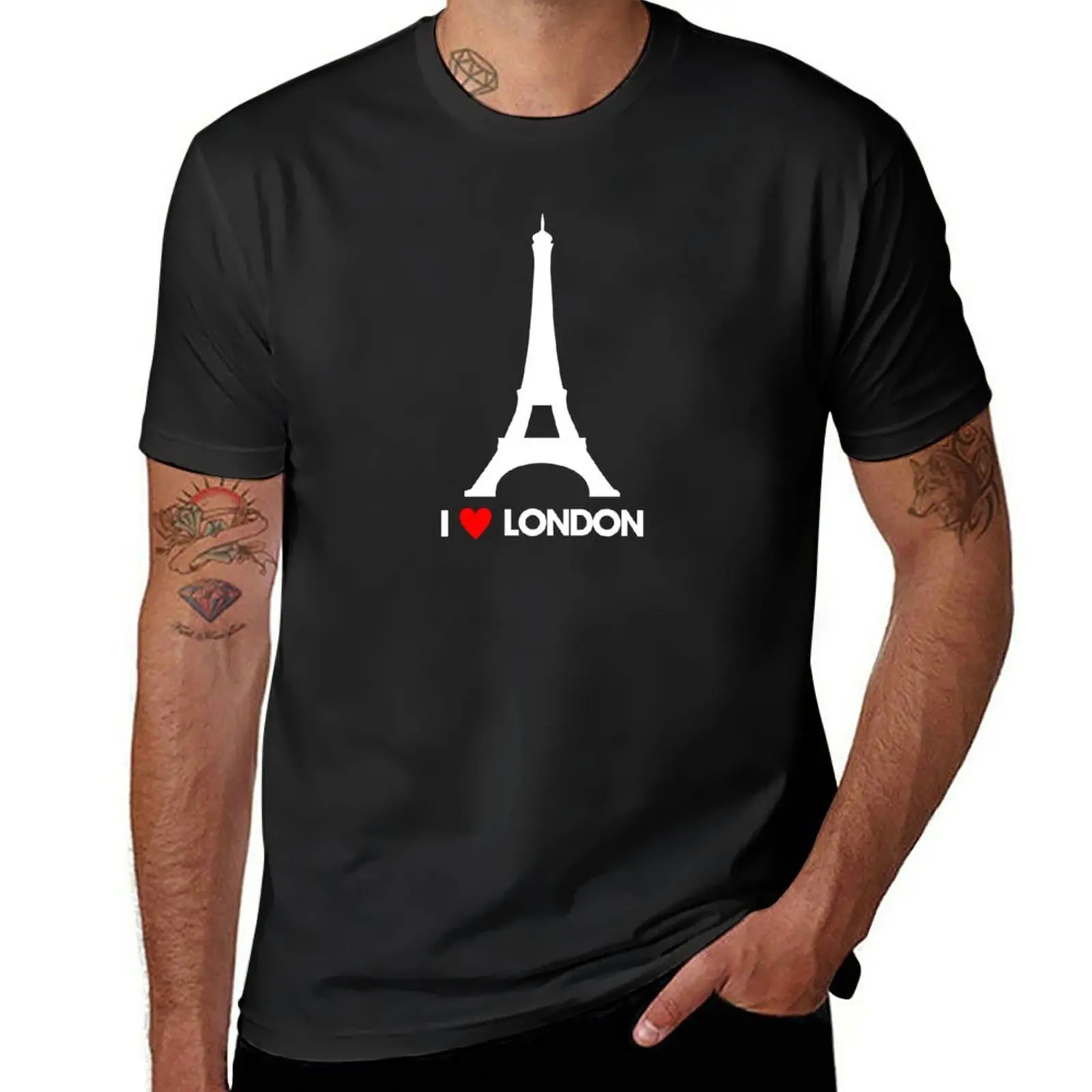 I Heart London Eiffel Tower - Joke T-Shirt sports fans kawaii clothes for a boy Men's t-shirt