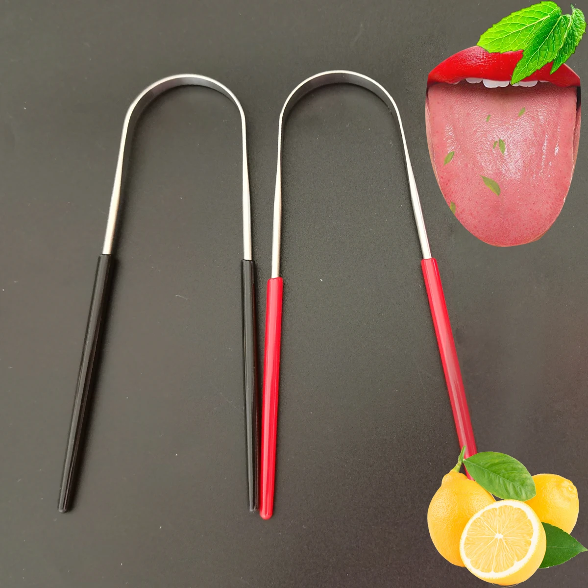 1pc נירוסטה לשון מגרד נקי נשימה טרי ניקוי הפה מצופה לשון שיניים מברשת שיניים היגיינת הפה