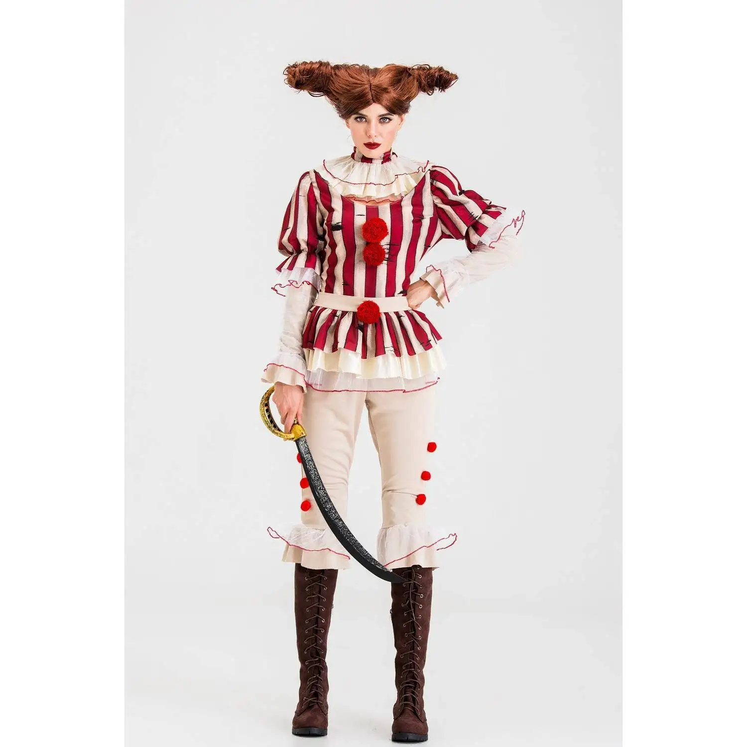 

loween Costume Clown Role Play Set Game orm Circus Women Stage Outfit Women's Traditional Chinese Ethnic Stage Costume