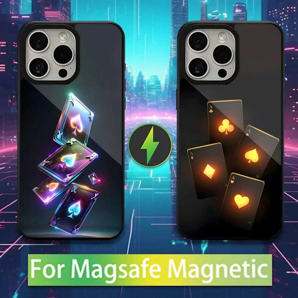 

Ace Art Spades Phone Case For iPhone 16,15,17,14,13,12,11,Pro,Max,Plus,Mini,Magsafe,Magnetic Wireless Charging Case