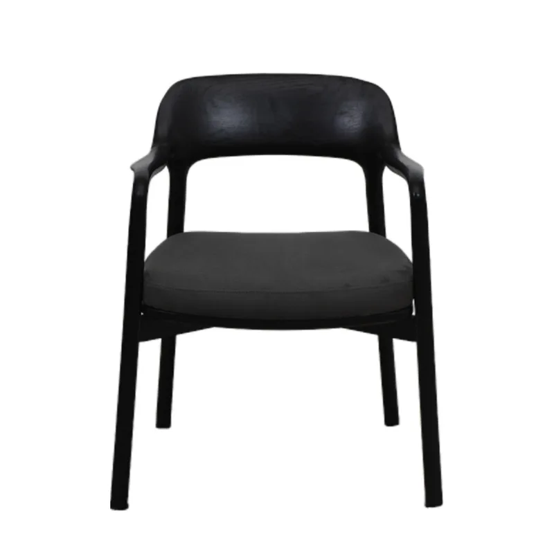 

Backrest Chair Leisure Chair Home Single Armchair Negotiation White Wax Minimalist Solid Wood