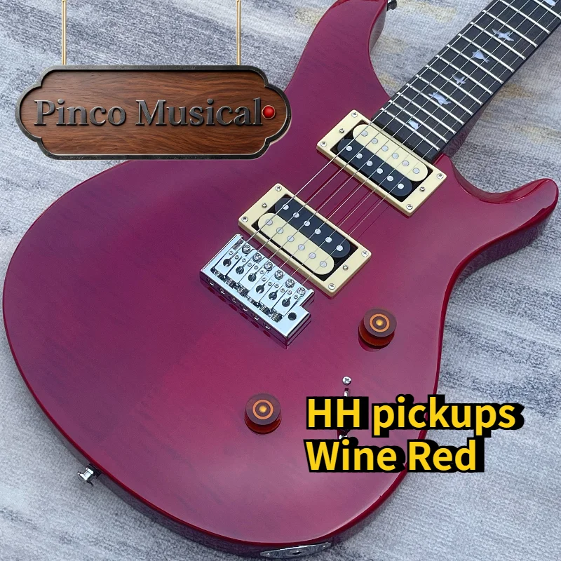 Wine Red PRS Style Electric Guitar HH Dual Humbuckers, Sweet Midrange, Pop Band Recording & Stage Guitar