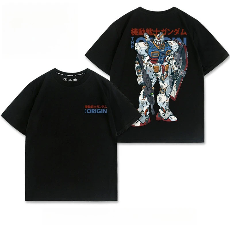 Mobile Suit Gundam Anime RX ORIGIN Printed T-shirt Men's and Women's T-shirt Men's Top Sports T-shirt 2026 Summer New Tee