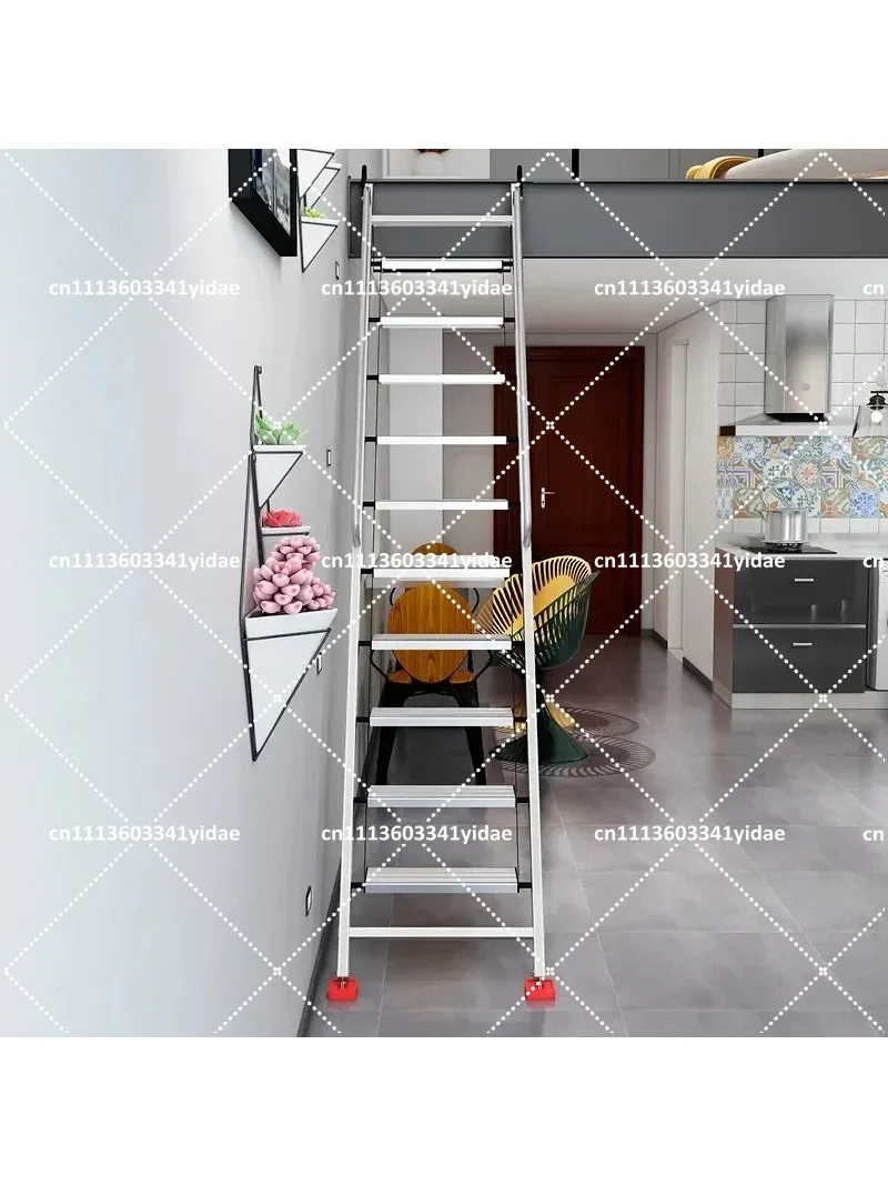 Thickened Aluminum Alloy Collapsible Attic Ladder Mobile Dormitory Stairs