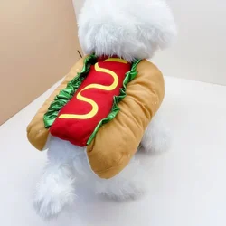 Halloween Pet Cosplay Dress Up Hot Dog Costume Dog And Cat Party Transformation Dress Up Comfortable Soft Cute Pet Costume