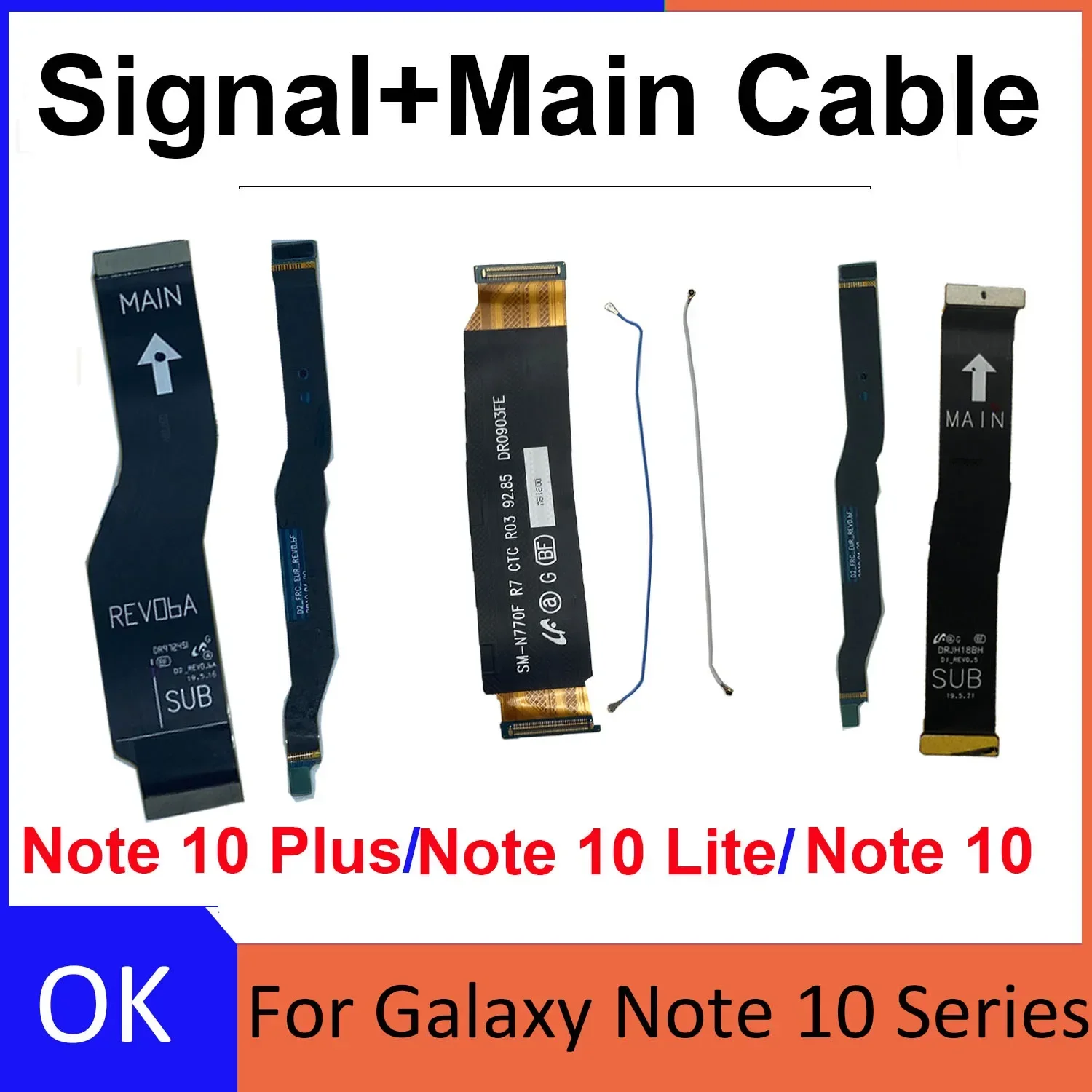 For Samsung Note 10 Lite N770 Plus N975F N975U N976V N970F Lite N770F  Wi-Fi Signal Antenna USB Dock Main Motherboard Flex Cable