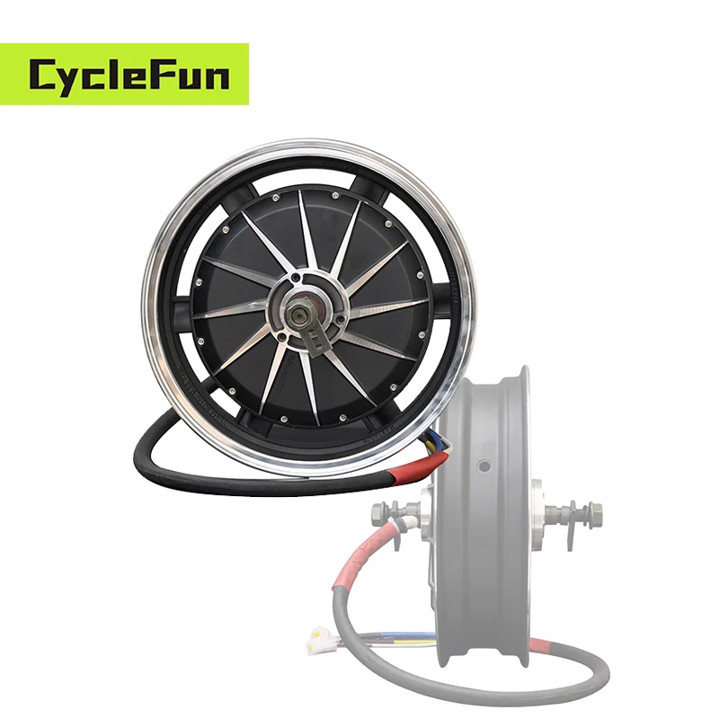 

YMMOTOR 4000W HY 260 V2 14x3.5" Electric Motorcycle 14inch In-Wheel BLDC 4KW HUB Motor
