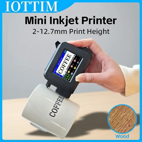 Print Round Surface Mini Handheld Inkjet Printer Half Inch Print Height Label Printer Round Surface Print Mutiple Languages Printer