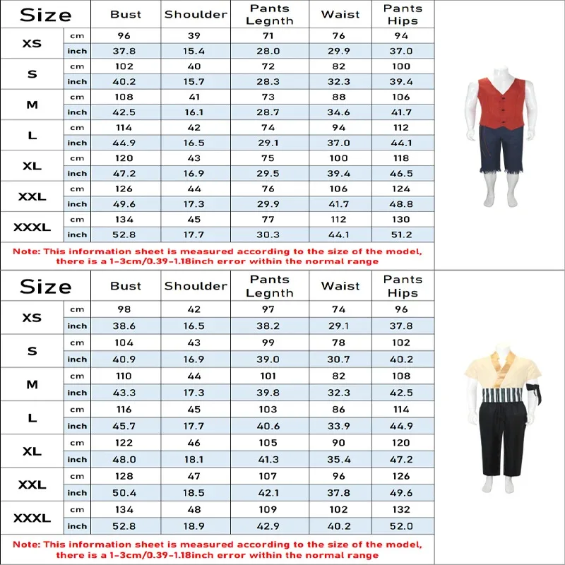 qa156Bilibili Film One Piece Rufy Zoro Nami Costumi Cosplay Uniforme Halloween Party Performance Wear Abbigliamento