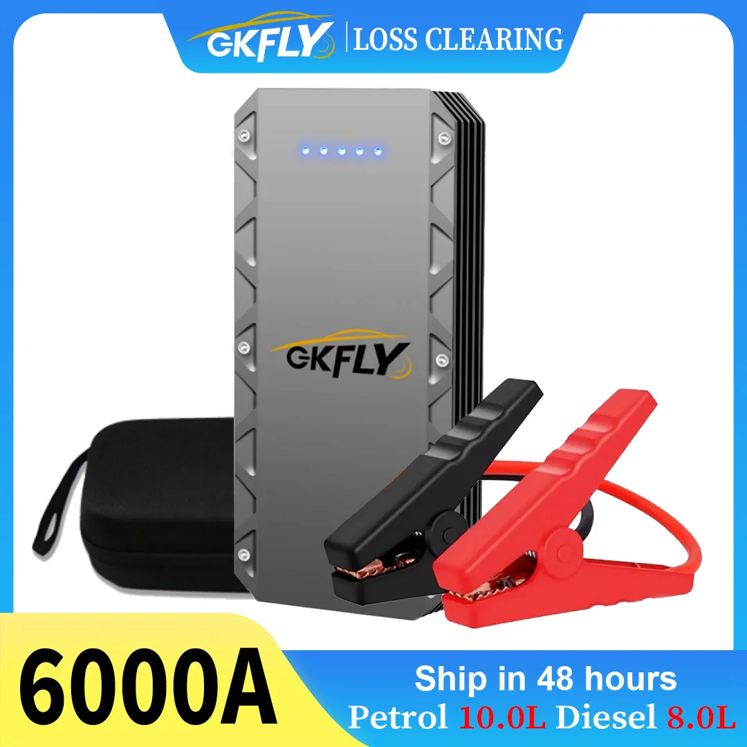 

GKFLY Car Jump Starter 6000A Power Bank Car Booster Charger 12V Starting Device Petrol Diesel Car Emergency Power Supply