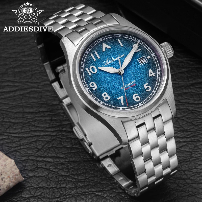 ADDIESDIVE New Luxury Mechanical Watch for Men AD2562 Sapphire Glass BGW9 Luminous Stainless Steel Waterproof Automatic Watches