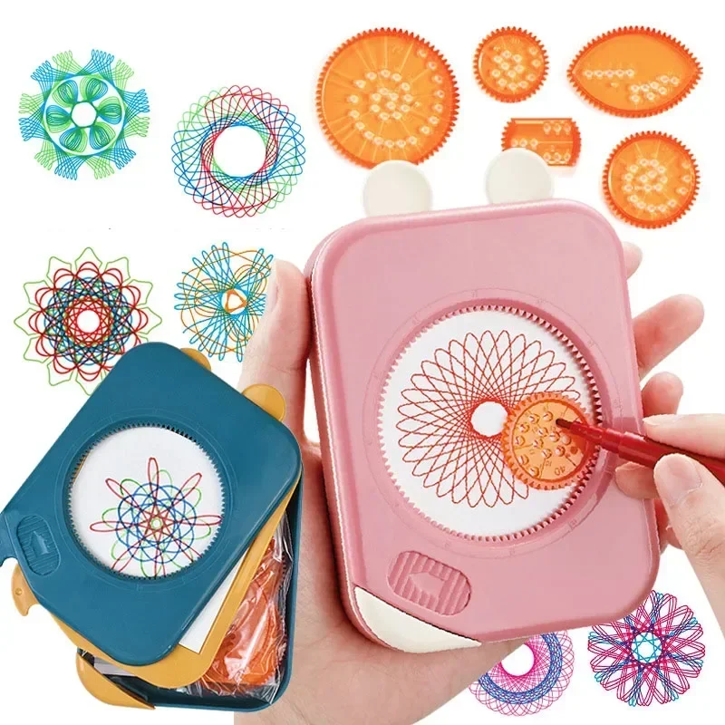 Creative Gear Art Set, Boosts Geometric & Artistic Skills. Portable Storage for Home, Travel & Kids' Parties