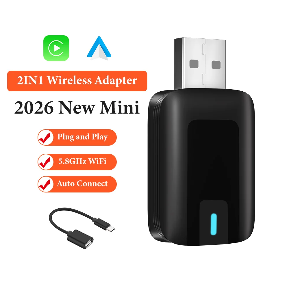 FLIXIVI 2026 CarPlay Wireless Adapter Android Auto To USB Car Play Wireless Intelligent Systems Wireless Adapter Mini AI Box