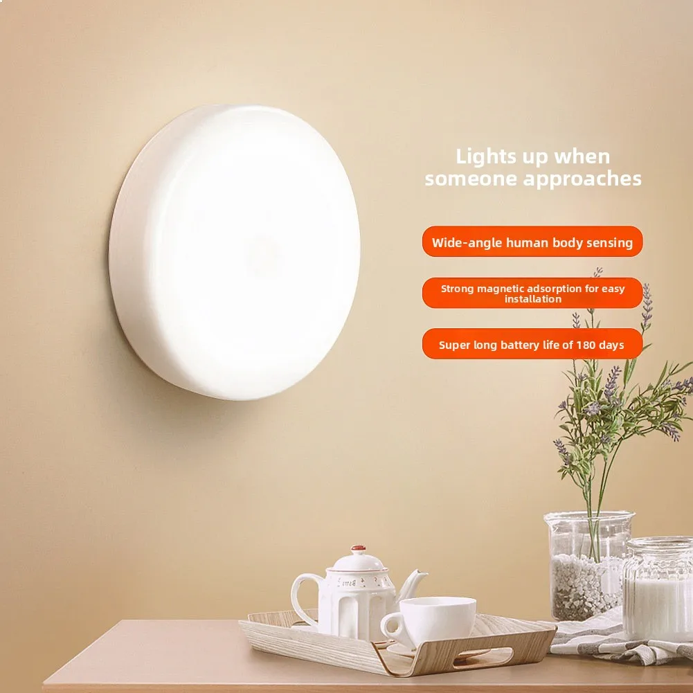 Smart Motion Sensor LED Night Light, Rechargeable Magnetic Sticky Corridor Light for Home