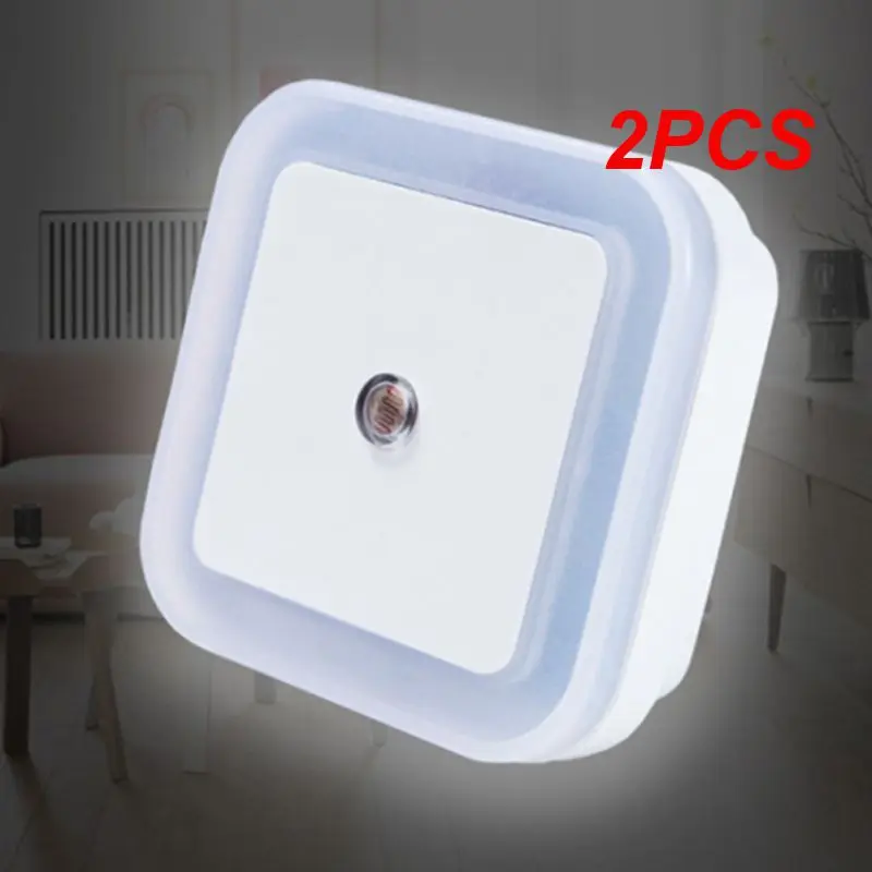 

2PCS Mini LED Night Light EU/US Plug in Dusk to Dawn Sensor Wall Nights Lamp Square for Bedroom Hallway Stairs Corridor 110V