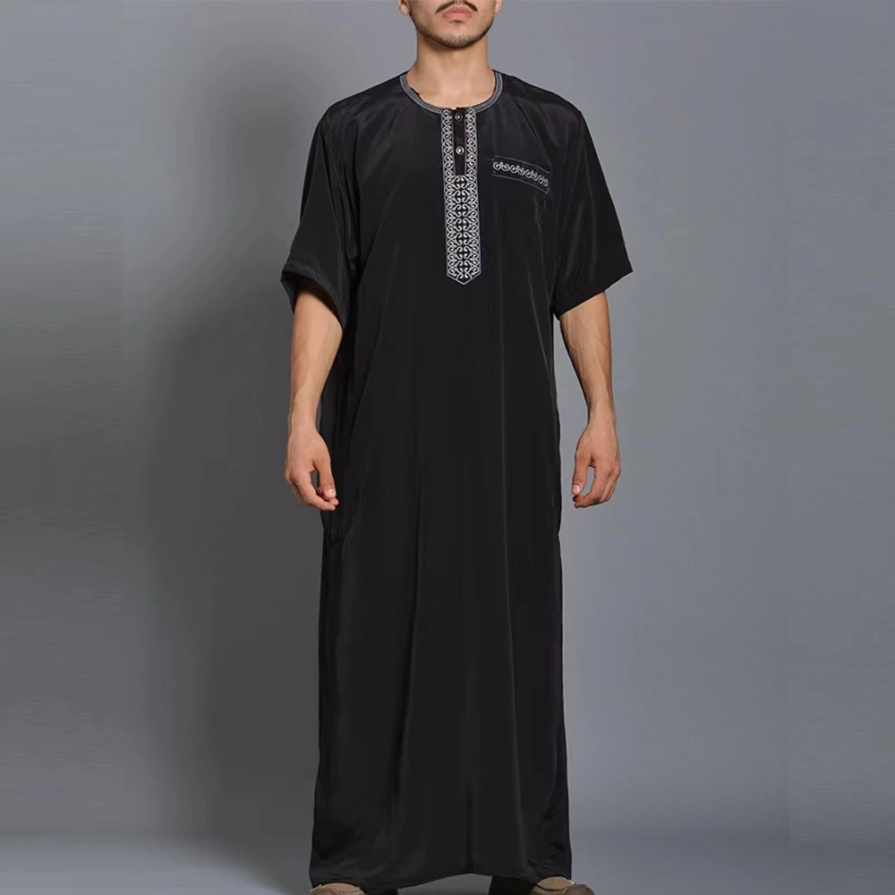 2024 Embroidered Traditional Men boubou jalabiyas jubbah Muslim men\'s thobe Morocco thobes islamic clothing Ramadan robe abaya