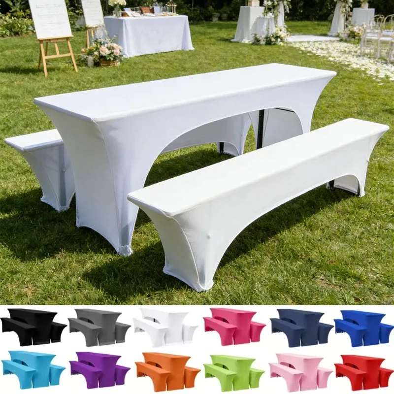 

3PCS/set Spandex Table and Chair Covers Fitted Polyester Tablecloth Stretch Tablecover Table Toppers for Wedding Banquet Party