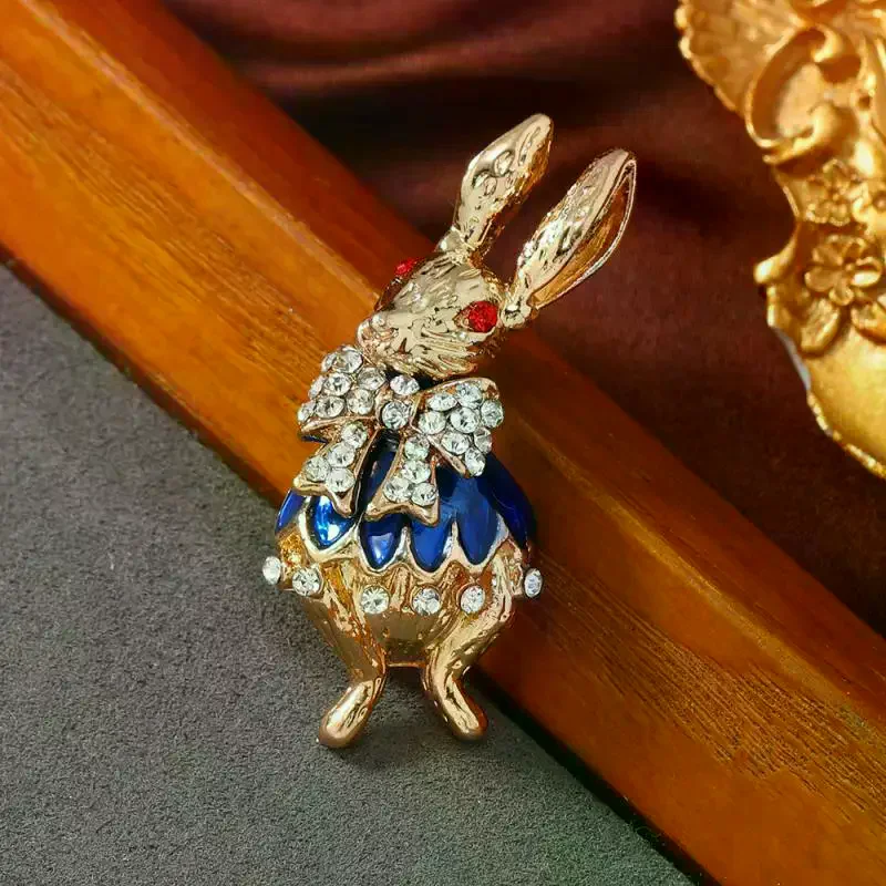 Jewelry Women Glazed Rhinestone Retro Gift Rabbit Brooches for Clothing Coat Accessries Party Use