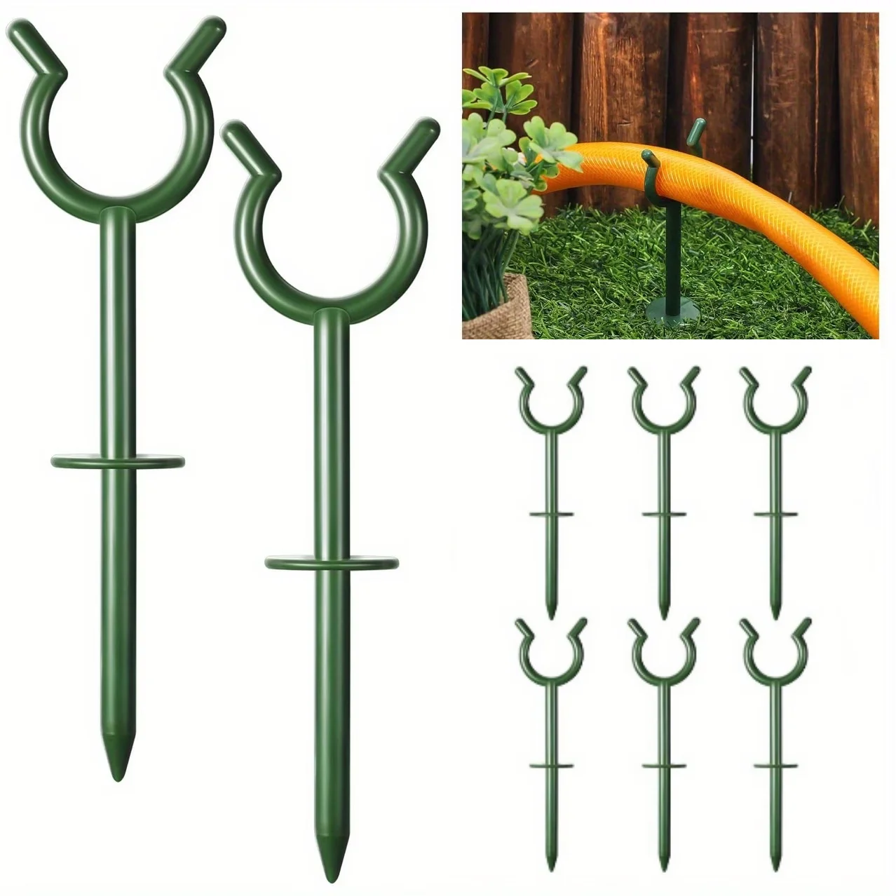 6pcs Heavy-Duty Garden Hose Guide Stake With Stable Base Durable Outdoor Hose Support Stand Gardening Accessories