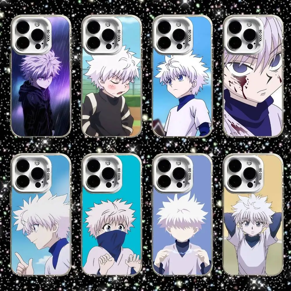

Killua Zoldyck H-Hunter Phone Case For iPhone 16,15,14,13,12,11,Pro,XS,Max,Plus,Mini,SE White Candy Matte Shockproof Cover
