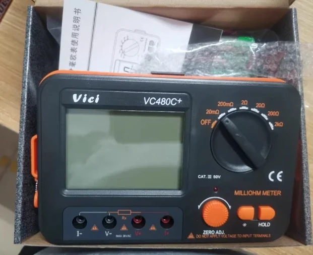 Accurate VC480C LCD Digital Milli-ohm Meter 4-Wire Resistance Tester Milliohm Meter 0.01Ω-2kΩ High Precision Ohm Test Tool