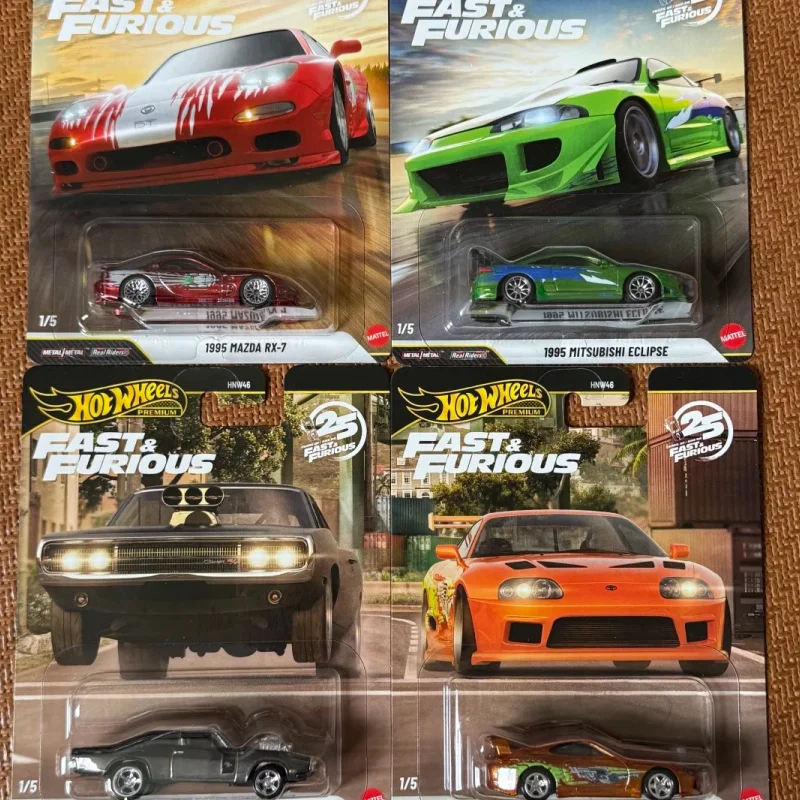 Hot Wheels Fast & Furious 25th Anniversary Limited Edition HNW46 Alloy Die-Cast Car Models Dodge Mazda Mitsubishi Toy Car Gift