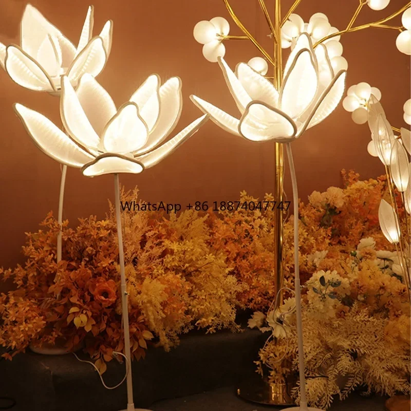 Flower led wedding banquet floor centerpiece light stand Wedding decoration Light hanging lights For Wedding Party Event