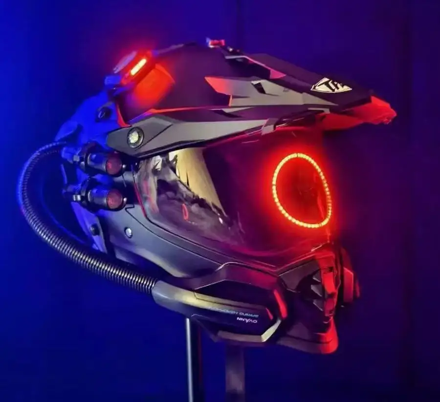خوذة كيلين: خوذة Cyberpunk متعددة الوظائف، قناع فنون الدفاع عن النفس الروبوتية، خوذة مخلوق الخيال العلمي الغريبة للحفلات التنكرية