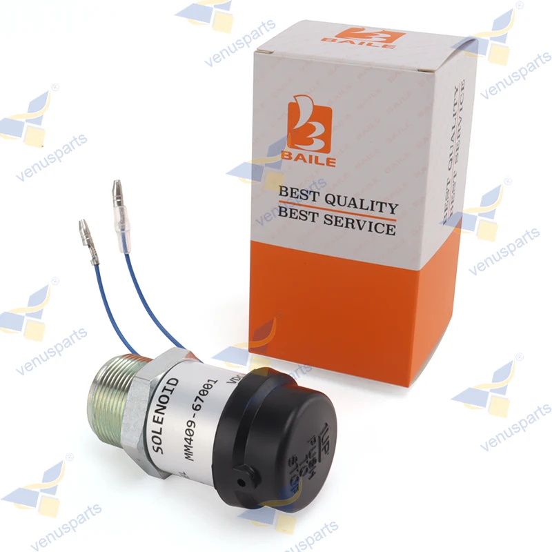 MM409-67001 Fuel Shut Off Stop Solenoid Valve 12V 30A87-00060 For Mitsubishi Engine S3L2-E2 S4L S4L2 L2E K4E K4F K3M K4M