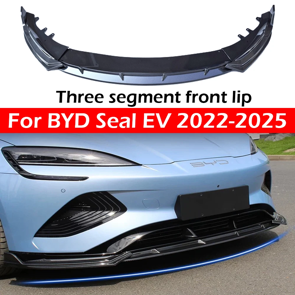 Three-stage Front Bumper Lip For 2022-2025  BYD Seal EV Spoiler SportyFront Lip Body Parts Bumper Protection Kit
