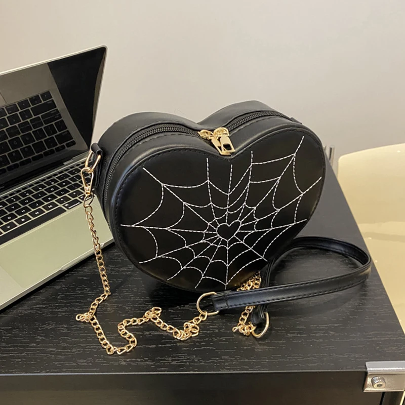Borsa a tracolla a forma di cuore con ragnatela di moda borsa a tracolla a catena da donna borsa a tracolla con Mini borsa da donna personalizzata coreana