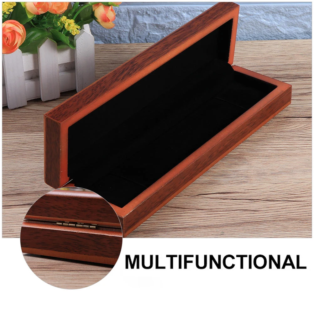 

2pcs Solid Wood Necklace Box Dark Plain Storage ganizer Gift Watch Bracelet Jewelry Display Case Retro Style Wooden Packaging