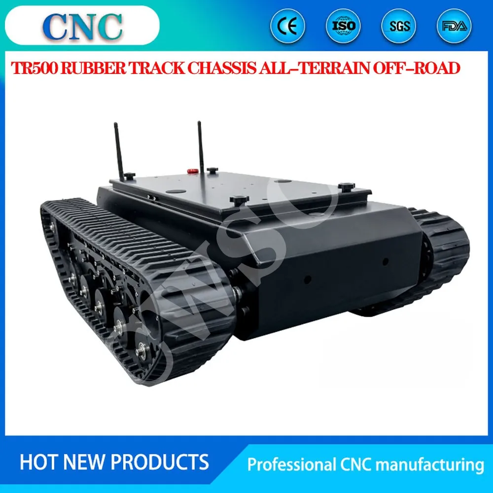 TR500 rubber track chassis, all-terrain off-road, outdoor shooting patrol robot, load 50kg+, support secondary development