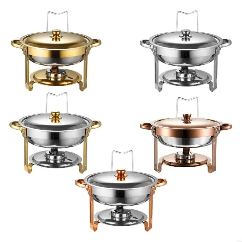 

Изолированная кастрюля для еды из нержавеющей стали 5 л, круглые жаровни, подогреватели еды, буфет с держателем крышки для еды