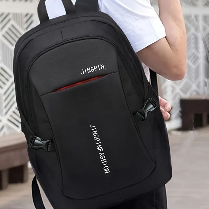Mochila de nailon de moda para hombre: gran capacidad, mochila informal, adecuada para la escuela y los viajes, con compartimento para computadora portátil
