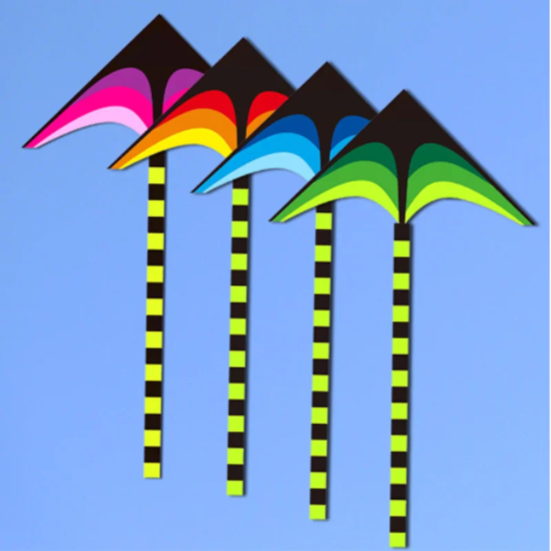 free shipping grassland kite 2m or 2.8m grassland rainbow triangle breeze easy to fly kite for kids cometas paragliding latawiec