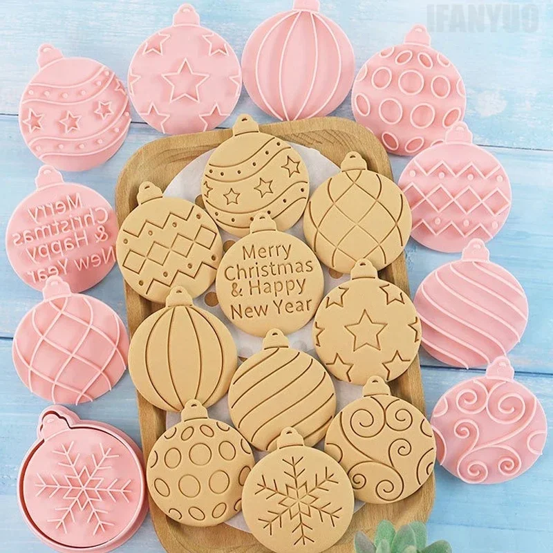 Round Christmas Snowflake Cookie Cutter 10Pcs New Year Cookie Cutter Perfect for Holiday and Christmas Baking Cookie Molds