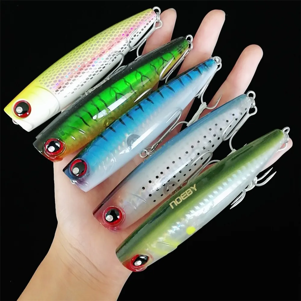 

Noeby 5pcs 105mm 24g Topwater Popper Floating Wobblers Artificial Hard Baits for Sea Tuna Bass Saltwater Fishing Lure